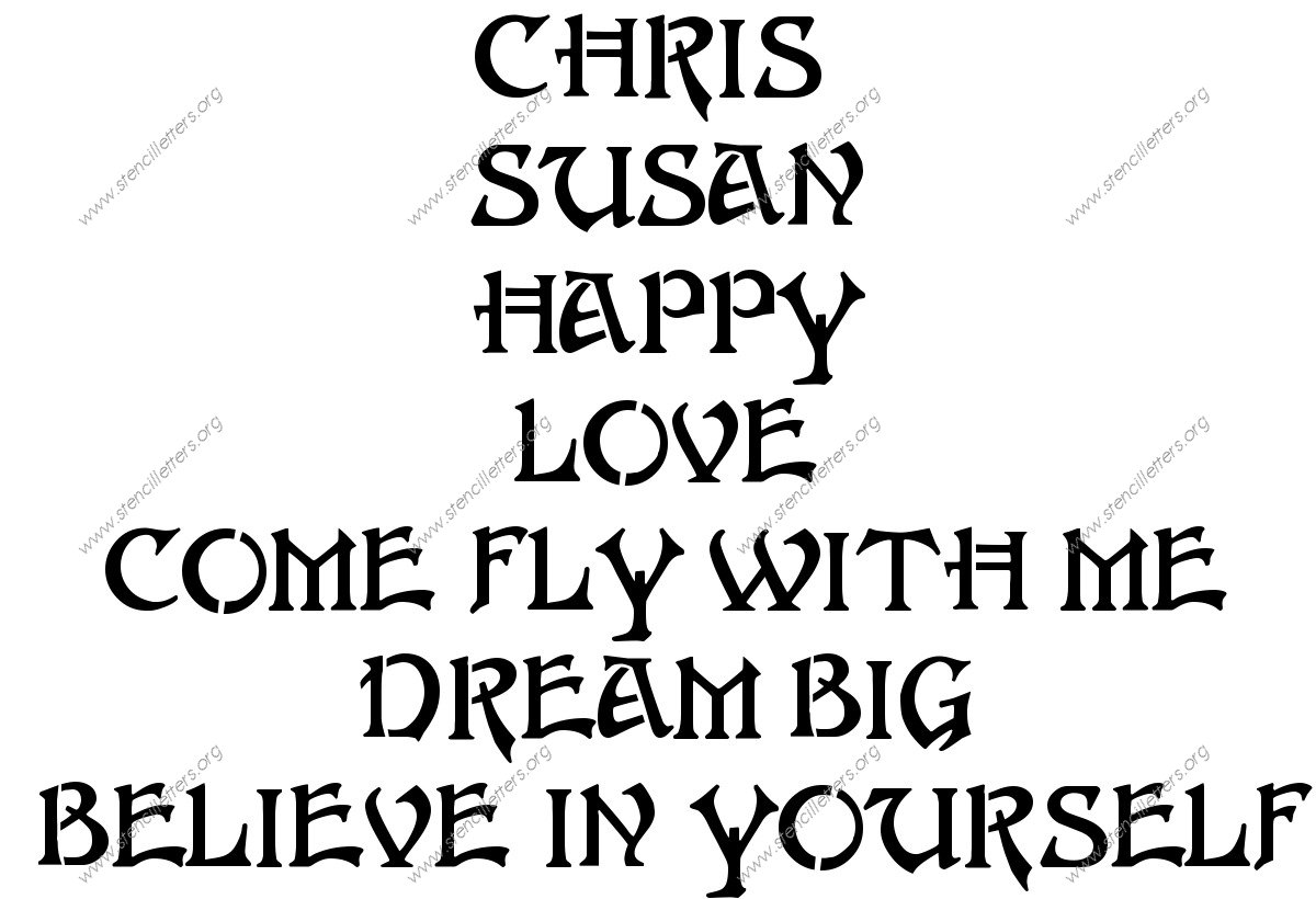 Intricate Art Nouveau Names, Words, Phrases samples