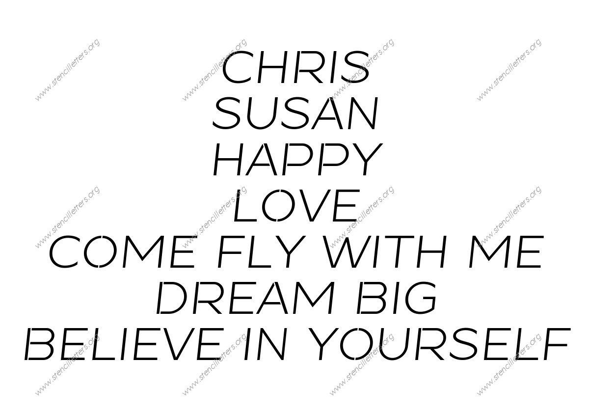 Banner Italic Names, Words, Phrases samples