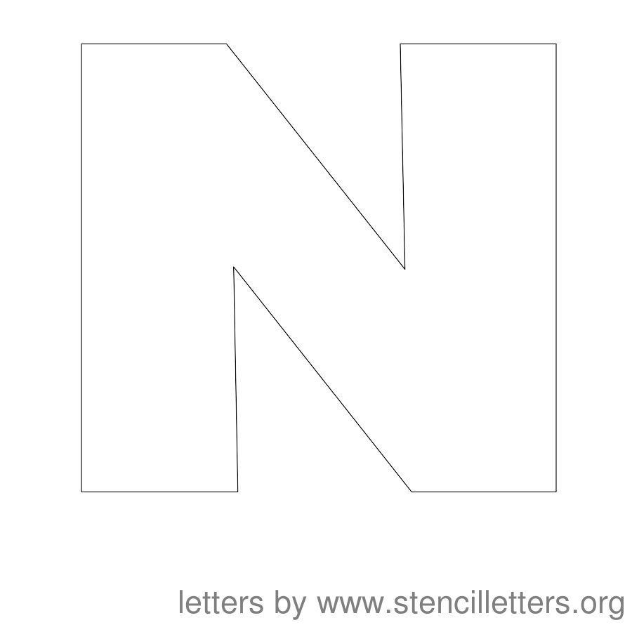 12 Inch Stencil Letter Uppercase N