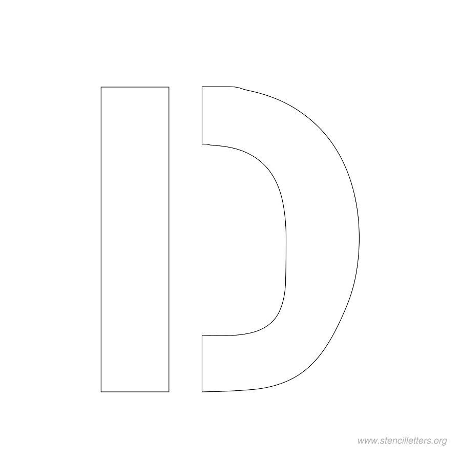 2 inch stencil letter d
