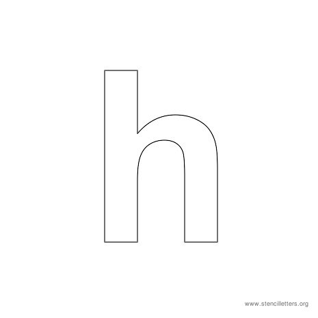 lowercase arial stencil letter h