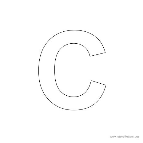 uppercase arial stencil letter c