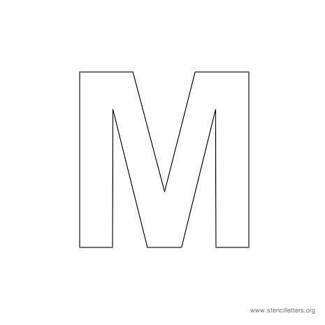 uppercase arial stencil letter m