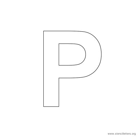 uppercase arial stencil letter p