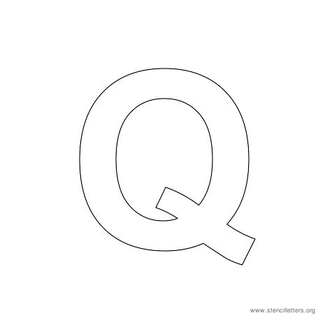 uppercase arial stencil letter q
