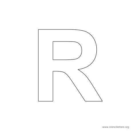 uppercase arial stencil letter r