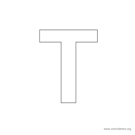 uppercase arial stencil letter t