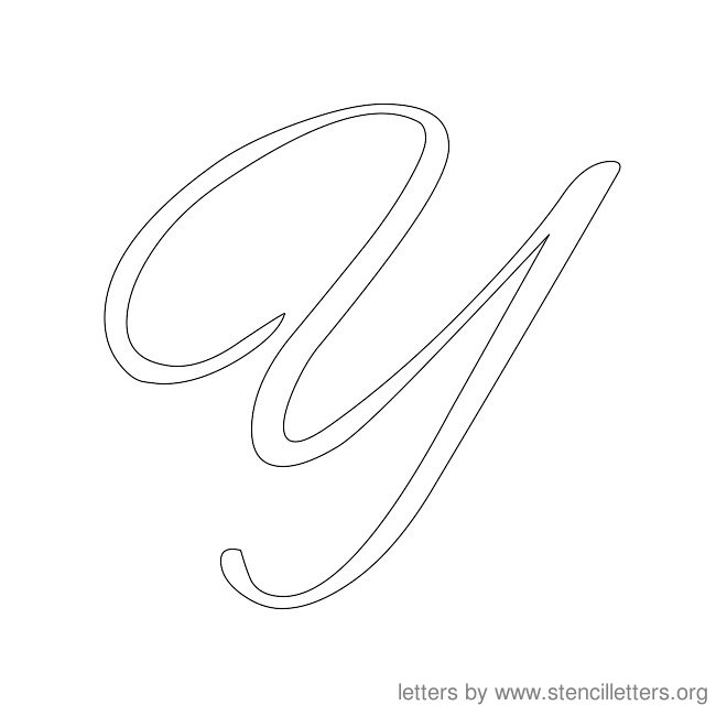 Cursive Letter Stencils Y