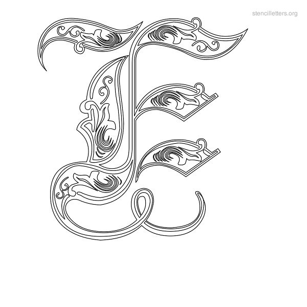 Stencil Letter Decorative E