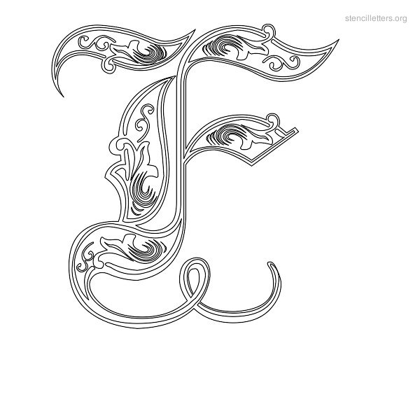 Stencil Letter Decorative F Stencil Letter Decorative F