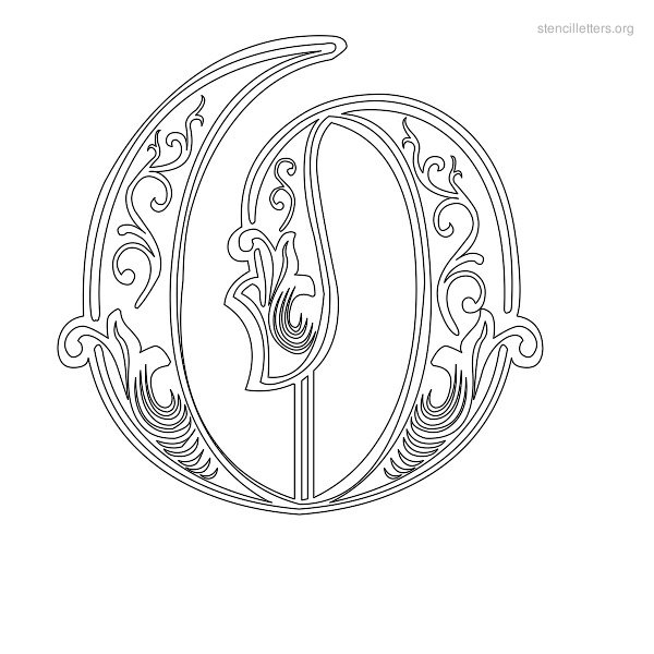 Stencil Letter Decorative O