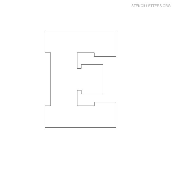 Stencil Letter Block E
