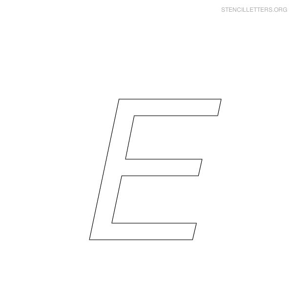 Stencil Letter Italic E
