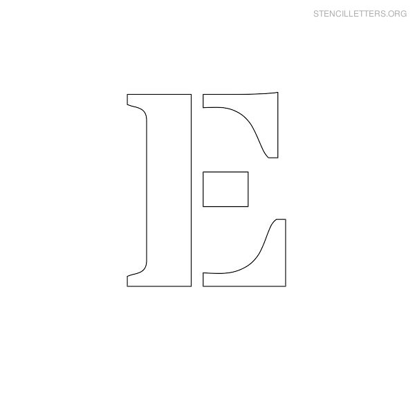 Stencil Letter Uppercase E