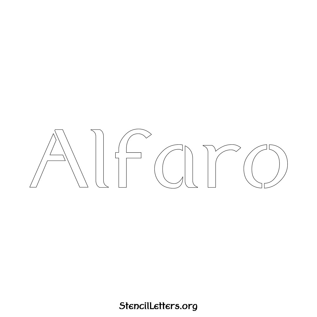 Alfaro name stencil in Ancient Lettering