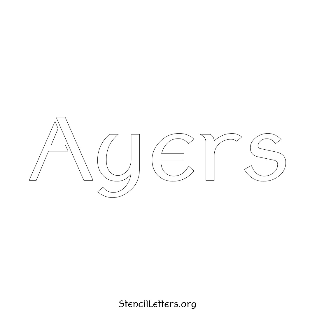 Ayers name stencil in Ancient Lettering