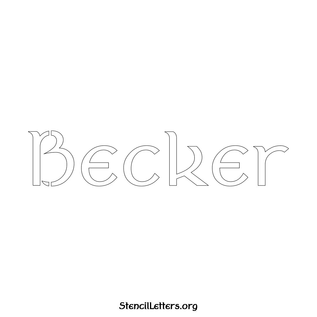 Becker name stencil in Ancient Lettering