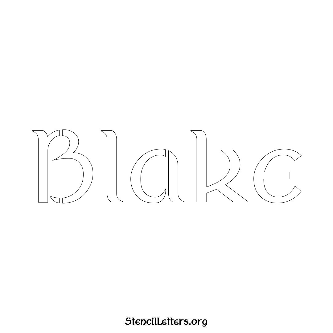 Blake name stencil in Ancient Lettering