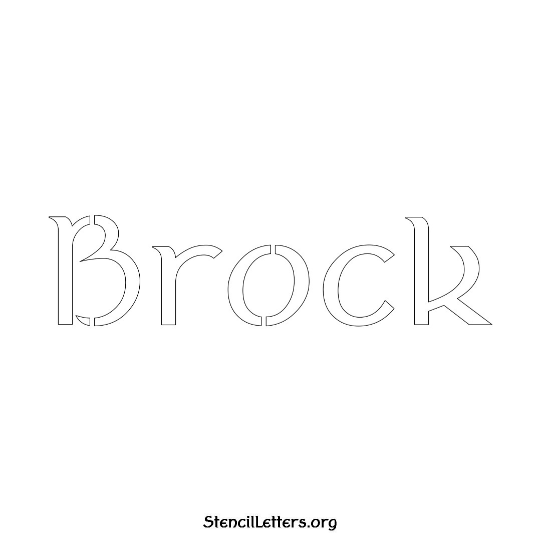 Brock name stencil in Ancient Lettering