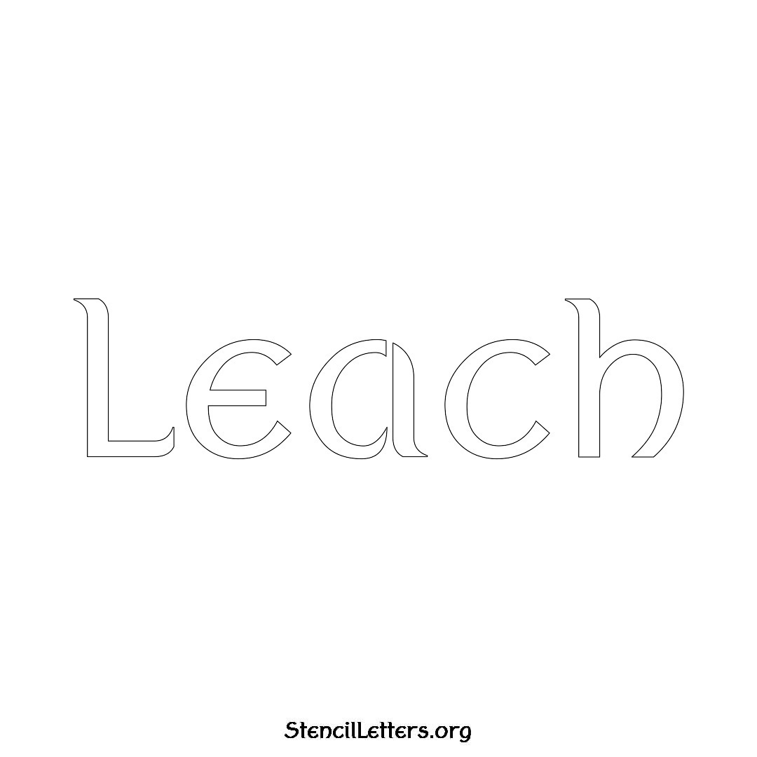 Leach name stencil in Ancient Lettering