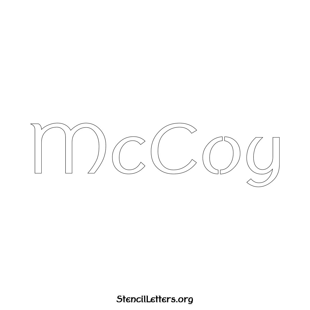 McCoy name stencil in Ancient Lettering