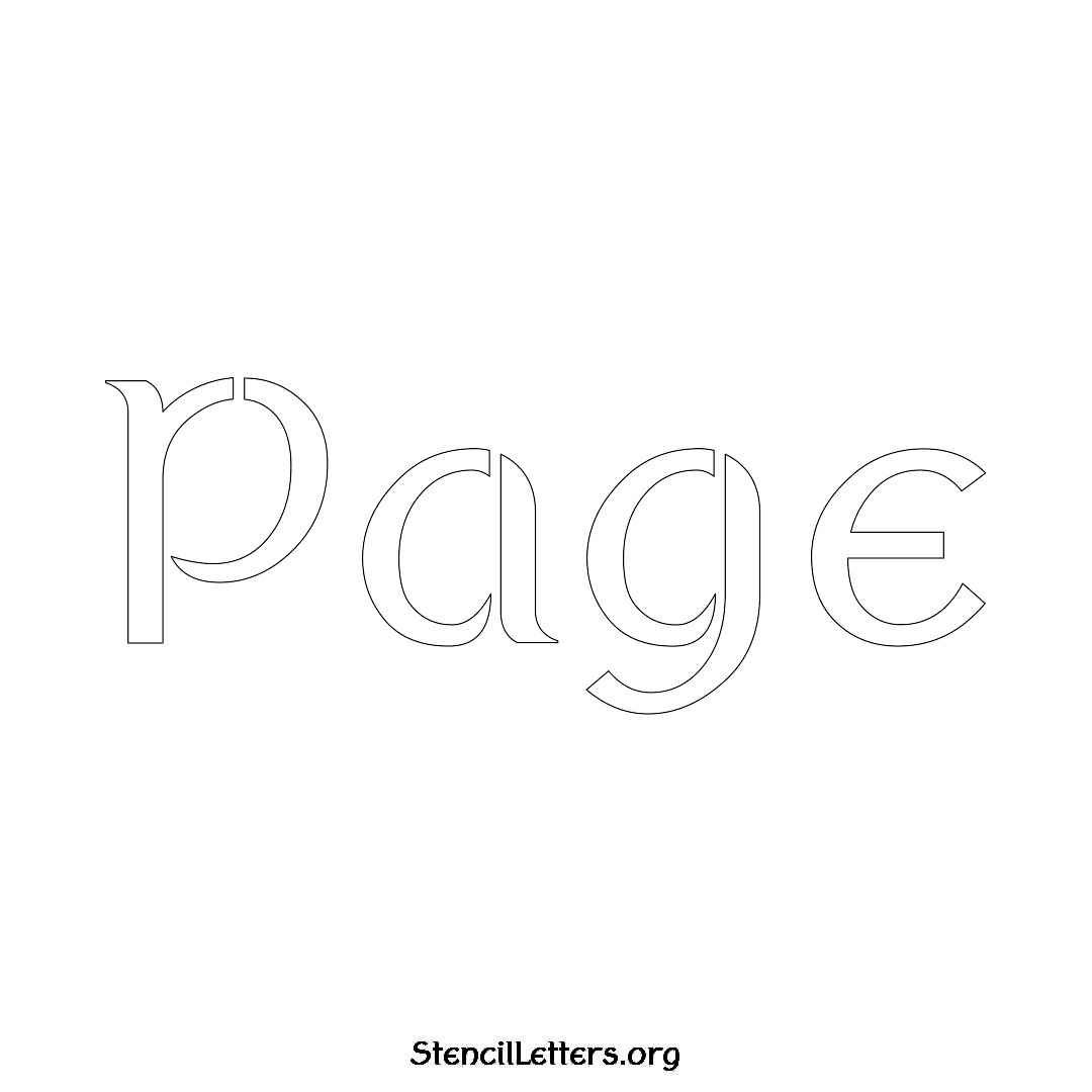 Page name stencil in Ancient Lettering