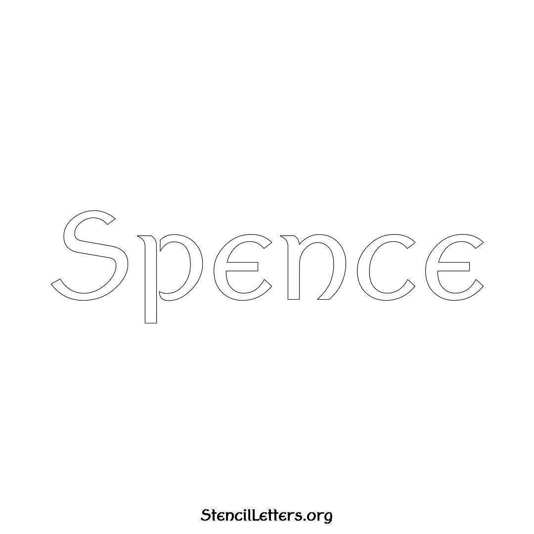 Spence name stencil in Ancient Lettering
