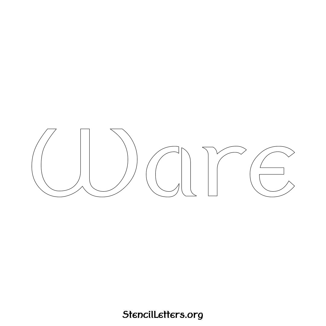 Ware name stencil in Ancient Lettering