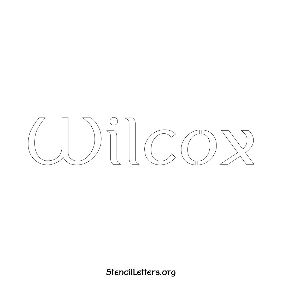 Wilcox name stencil in Ancient Lettering