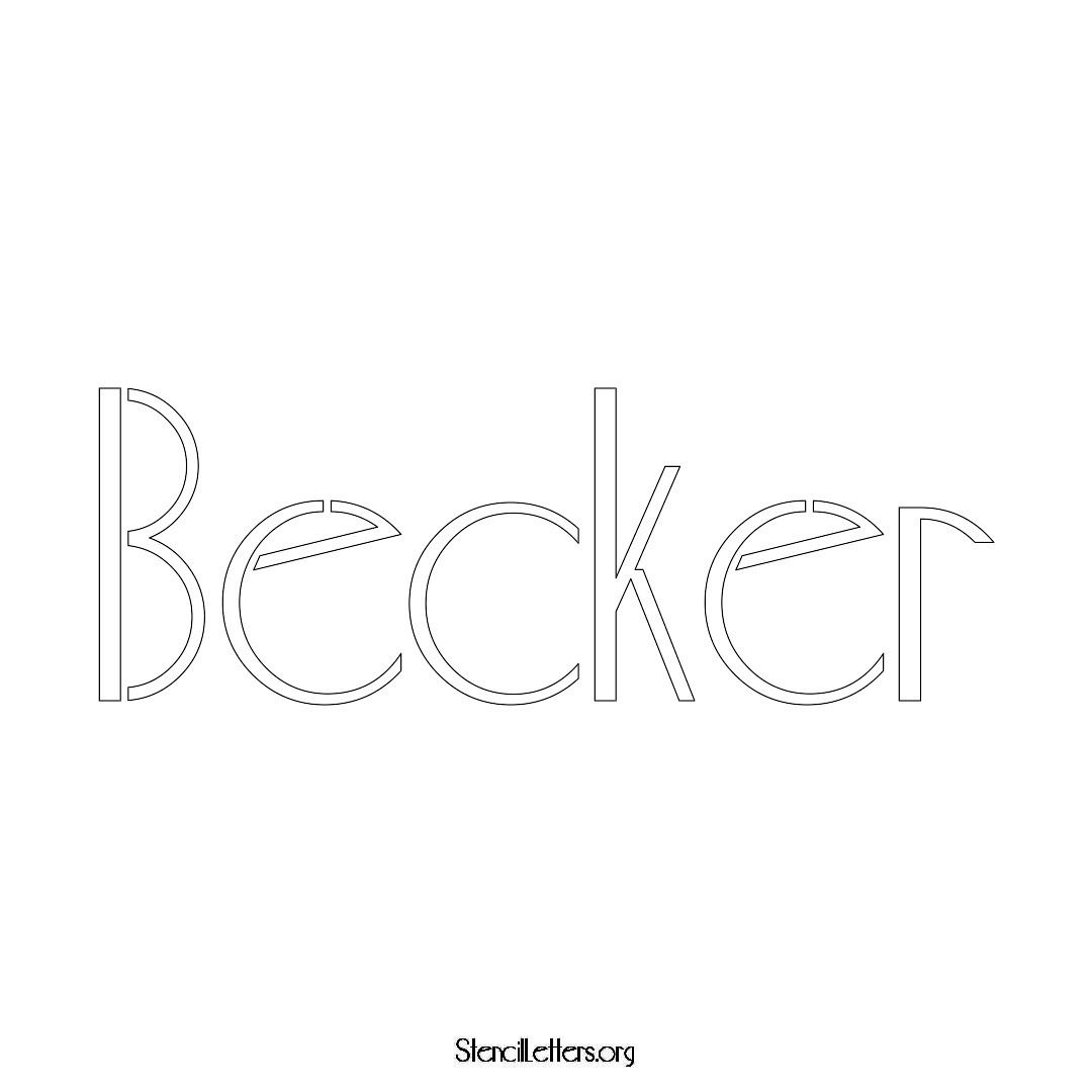 Becker name stencil in Art Deco Lettering