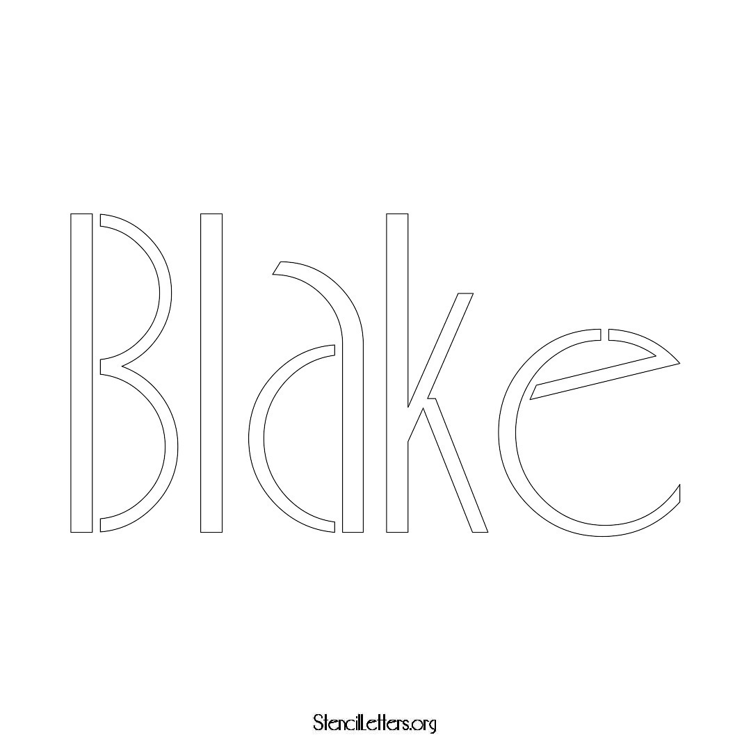 Blake name stencil in Art Deco Lettering