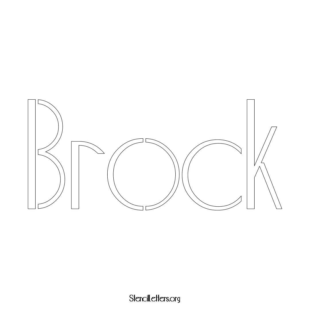 Brock name stencil in Art Deco Lettering