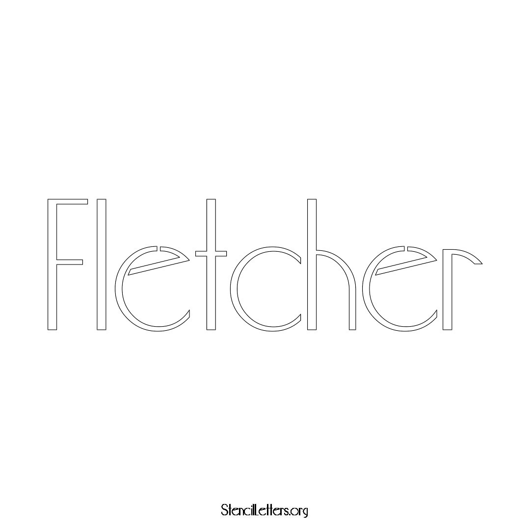 Fletcher name stencil in Art Deco Lettering