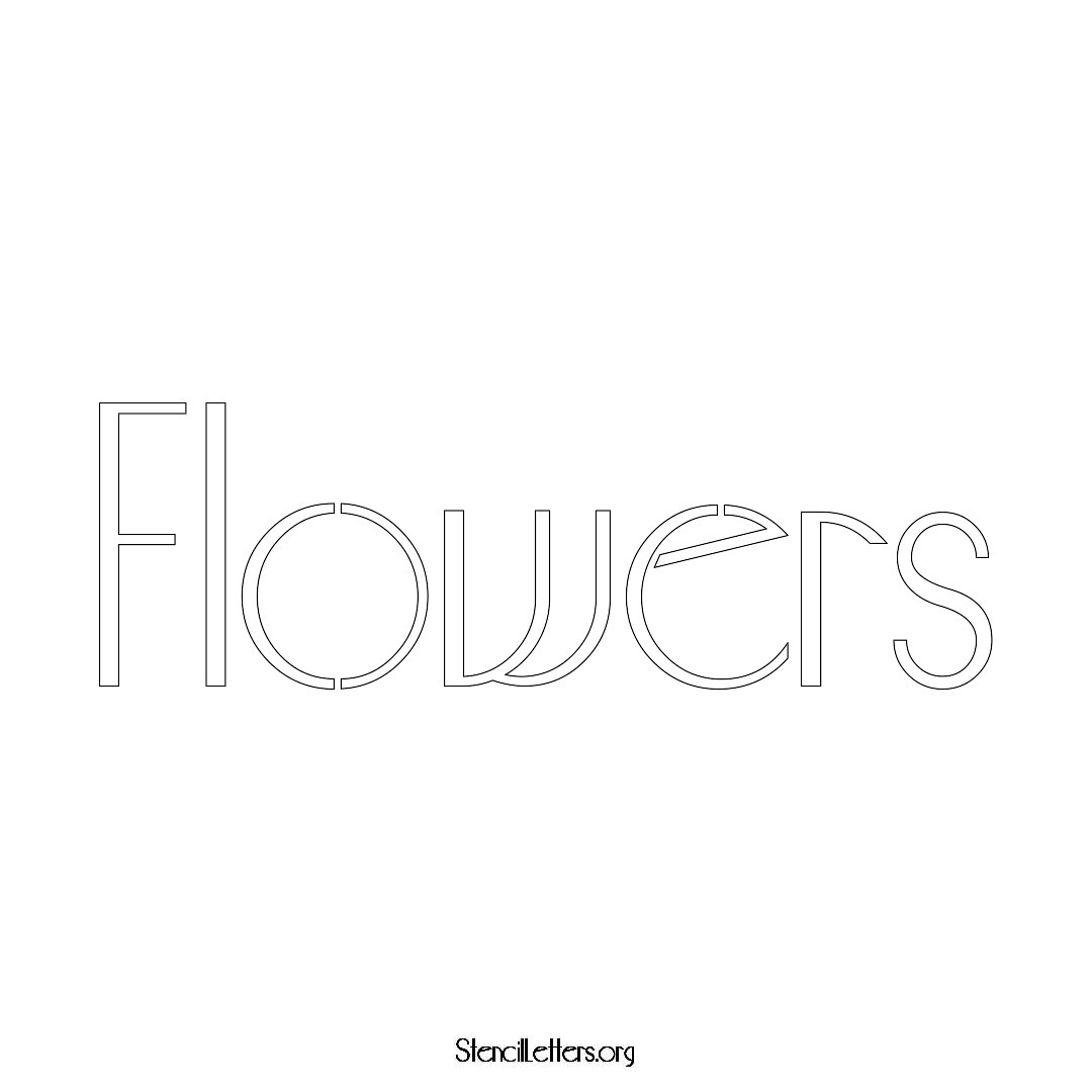Flowers name stencil in Art Deco Lettering