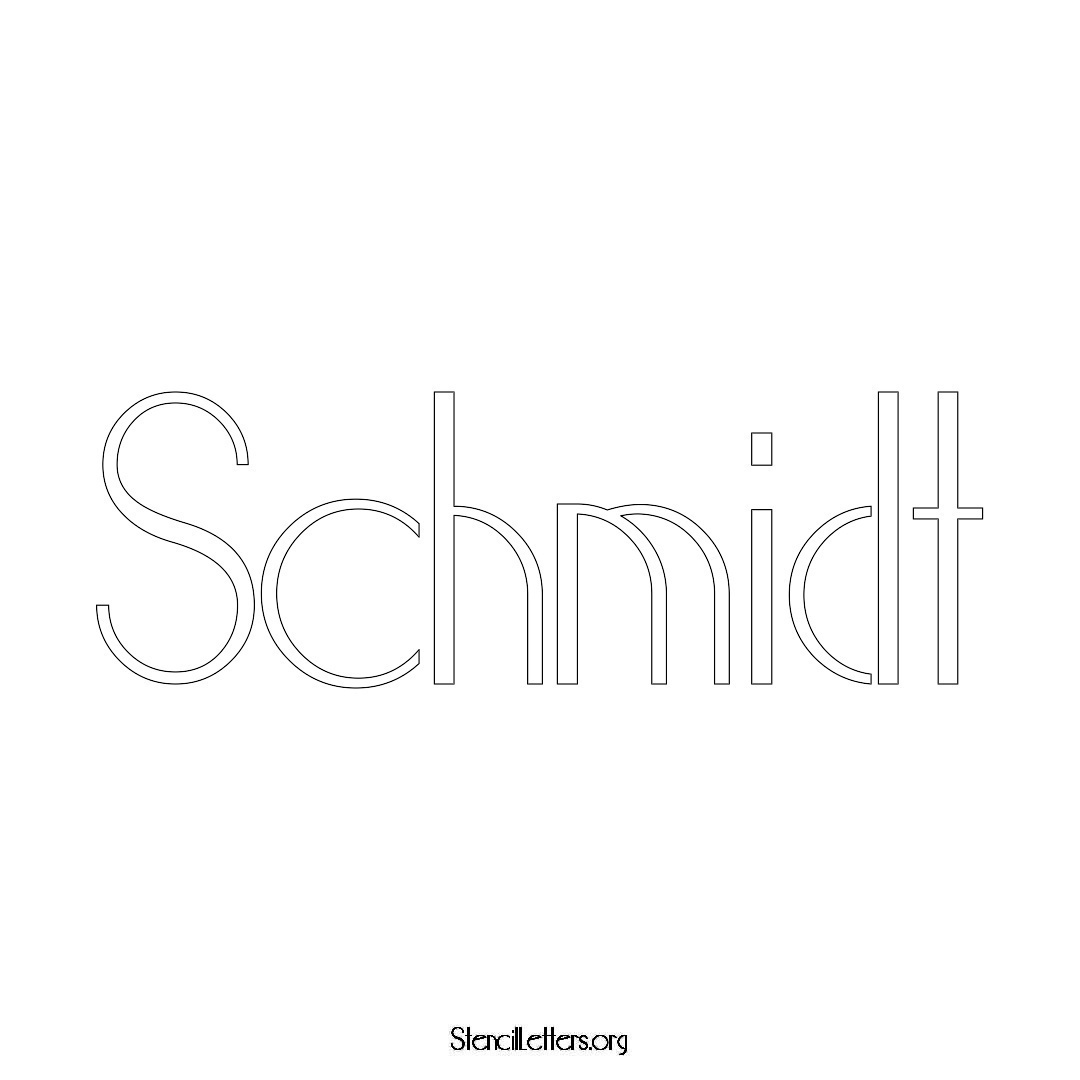 Schmidt name stencil in Art Deco Lettering