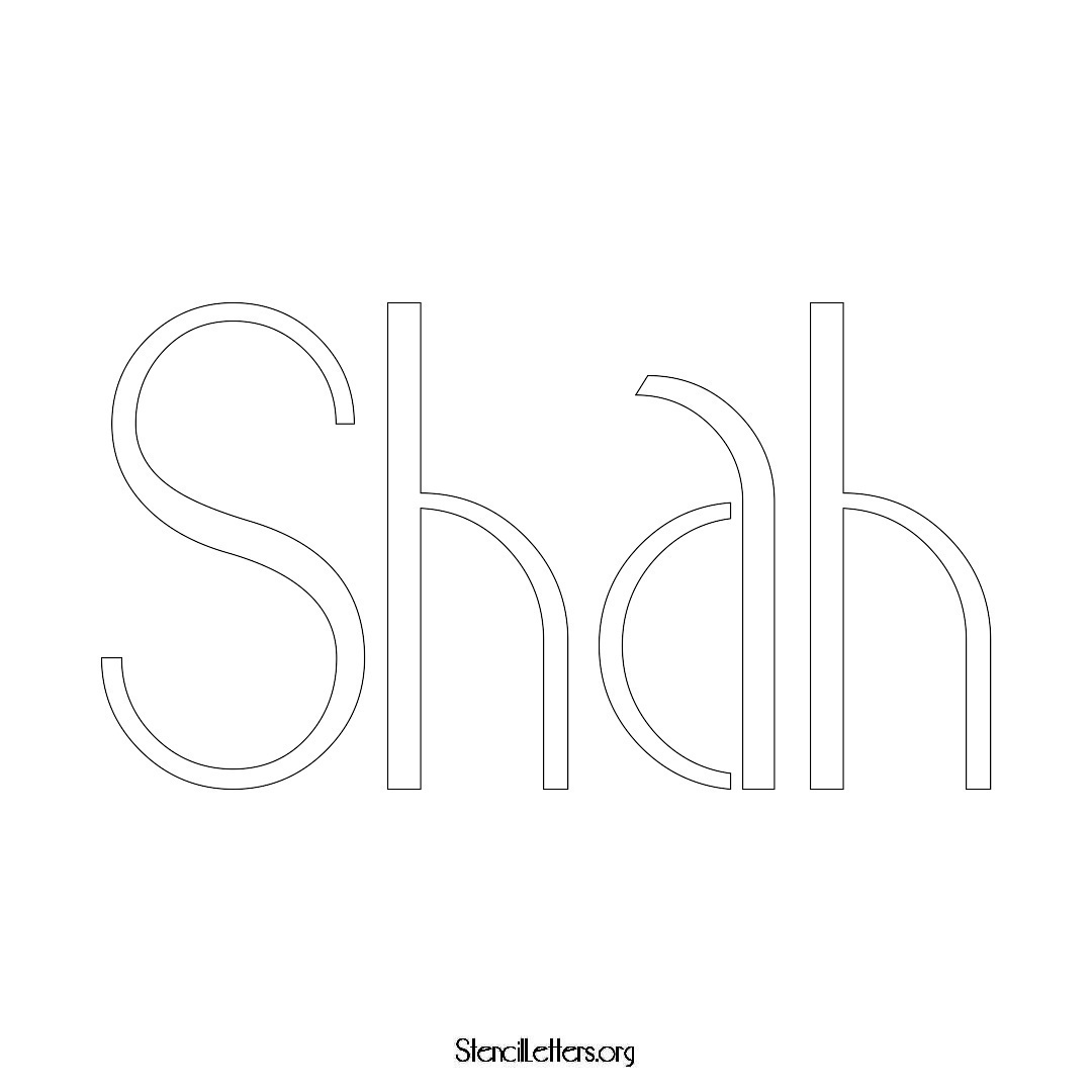 Shah name stencil in Art Deco Lettering