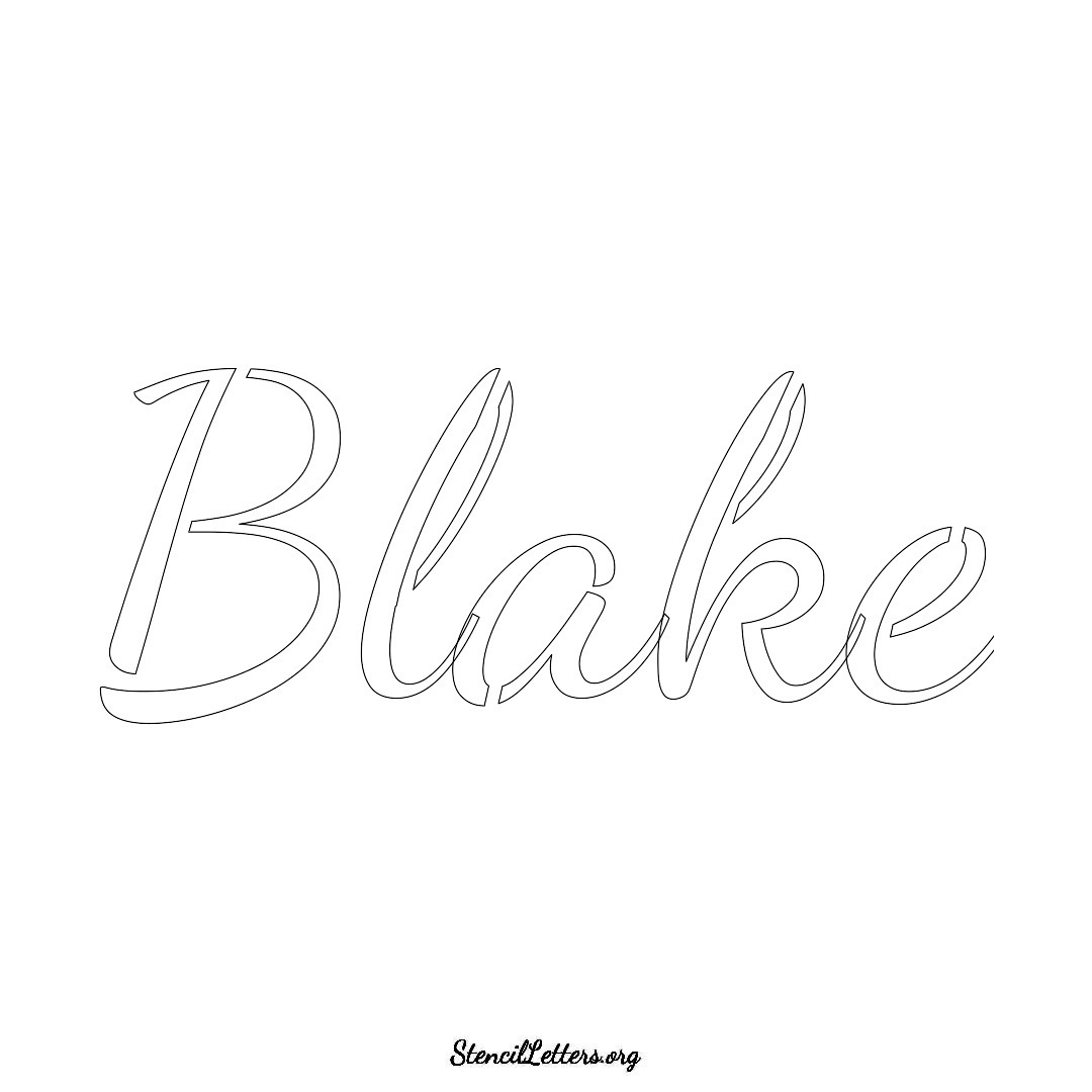 Blake name stencil in Cursive Script Lettering