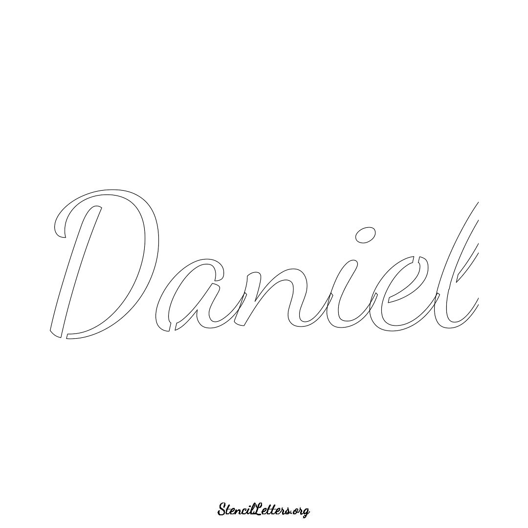 Daniel name stencil in Cursive Script Lettering