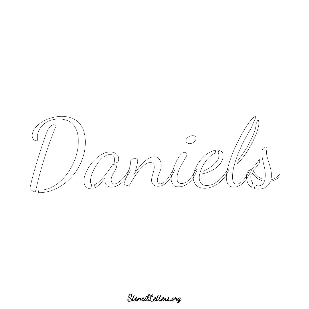 Daniels name stencil in Cursive Script Lettering