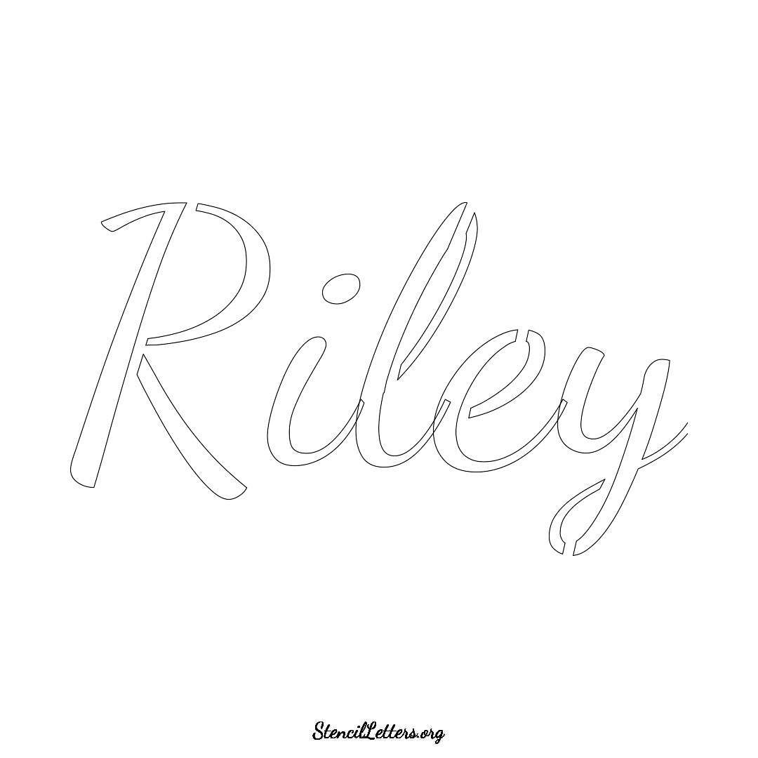 Riley name stencil in Cursive Script Lettering