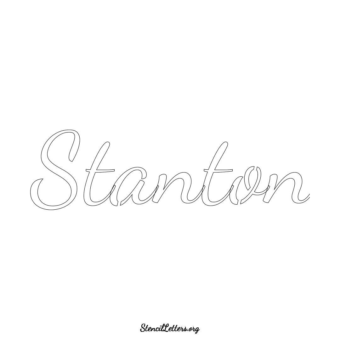 Stanton name stencil in Cursive Script Lettering