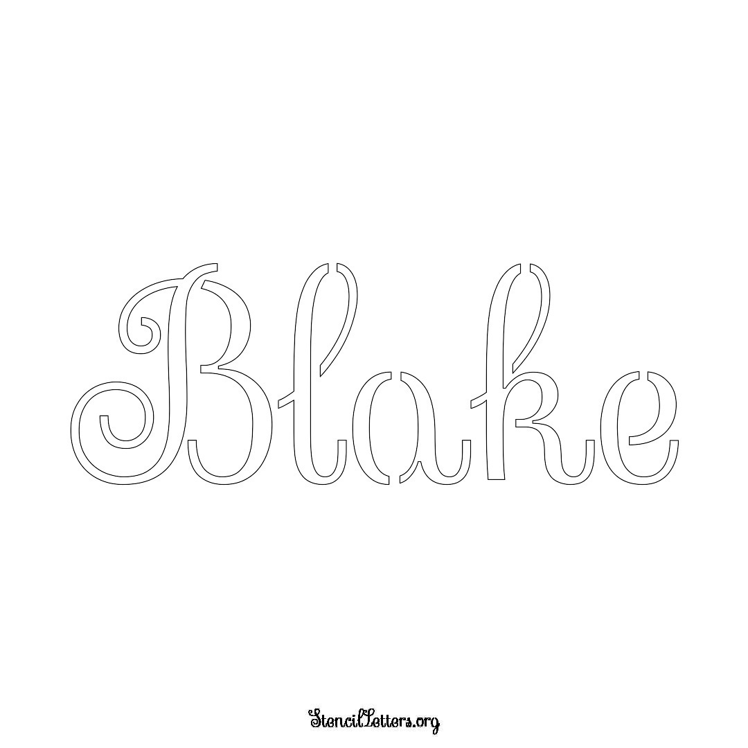Blake name stencil in Ornamental Cursive Lettering