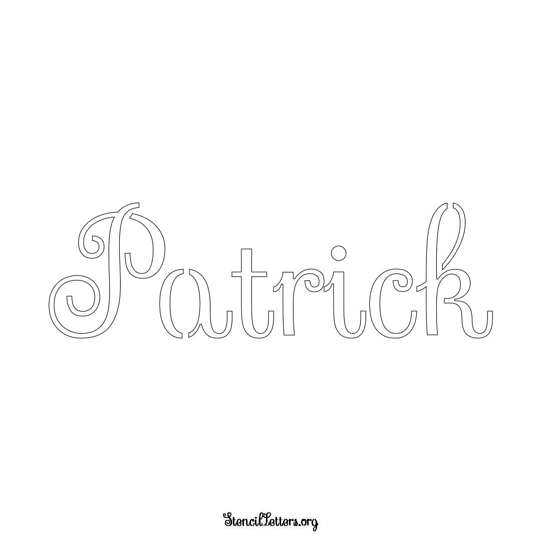 Patrick name stencil in Ornamental Cursive Lettering