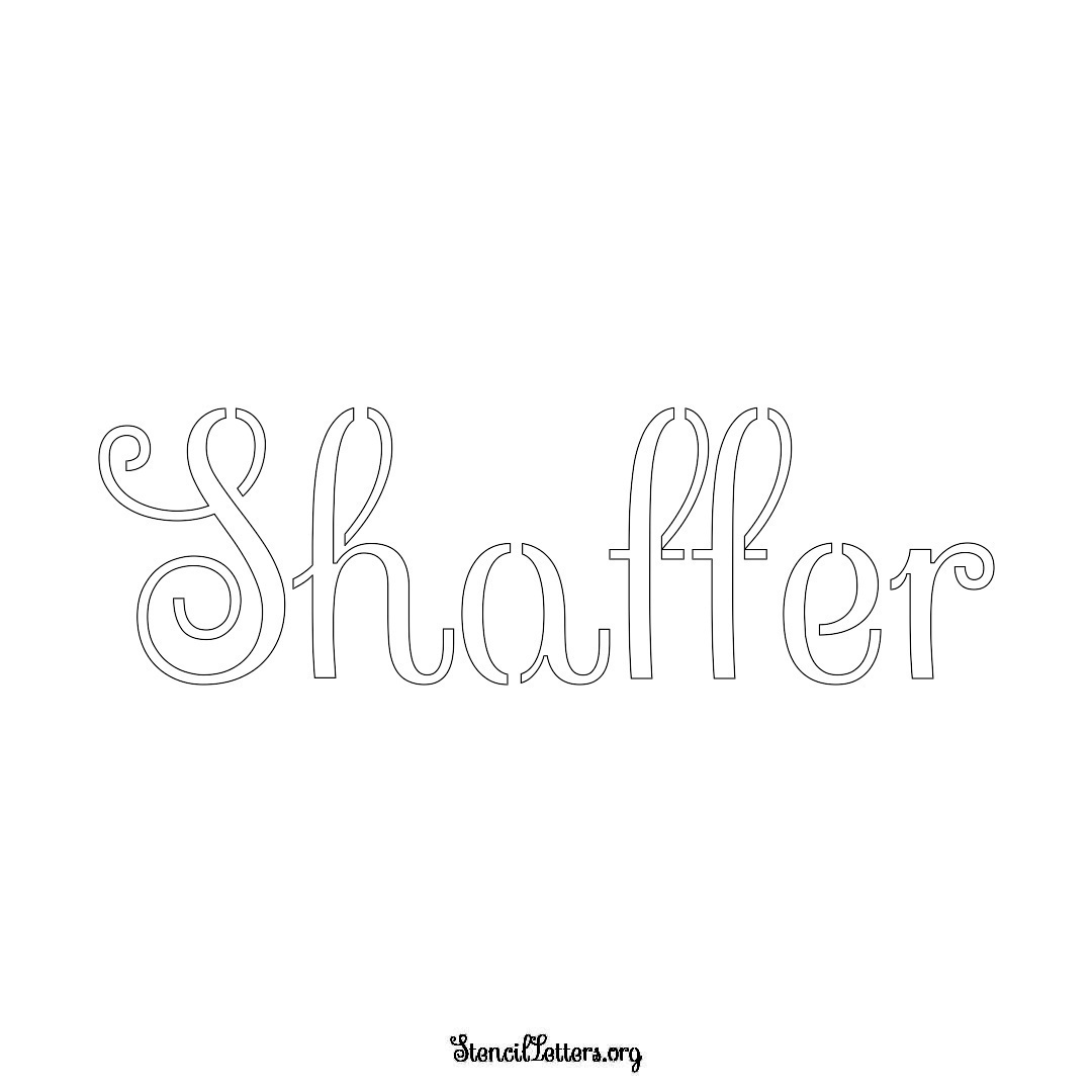 Shaffer name stencil in Ornamental Cursive Lettering