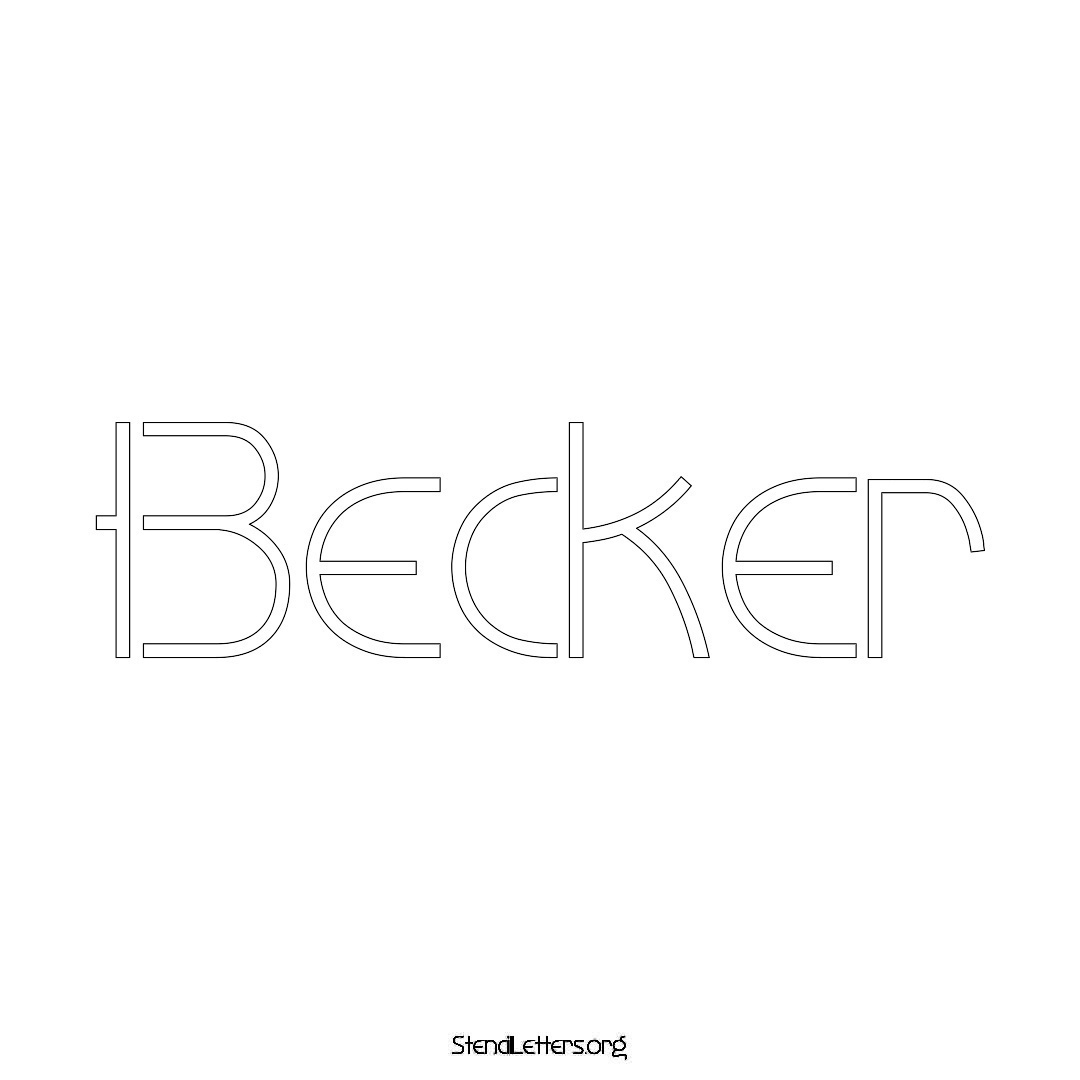 Becker name stencil in Simple Elegant Lettering