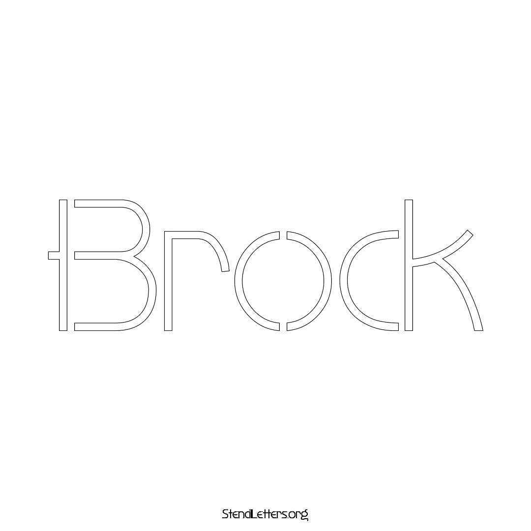 Brock name stencil in Simple Elegant Lettering