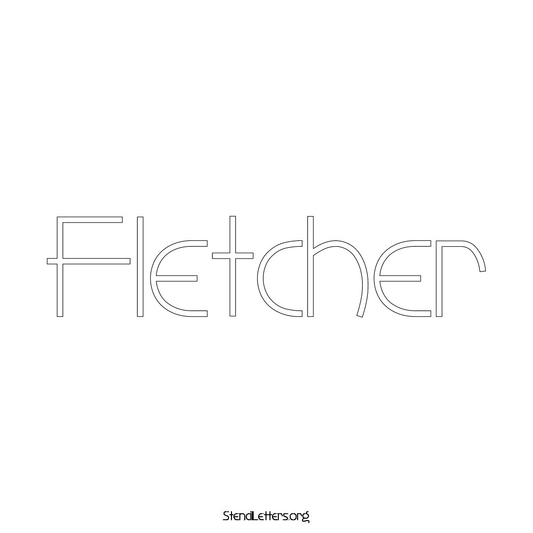 Fletcher name stencil in Simple Elegant Lettering