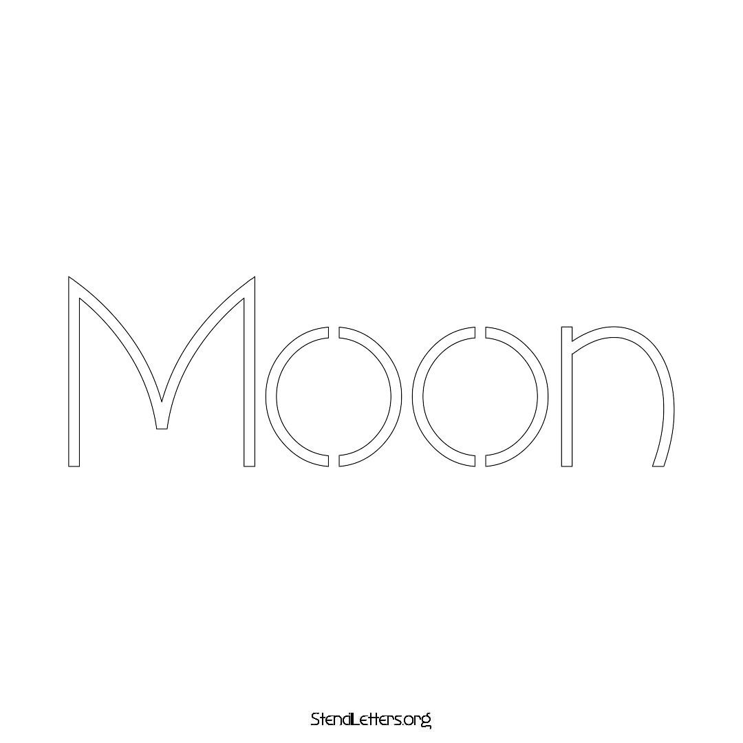 Moon name stencil in Simple Elegant Lettering