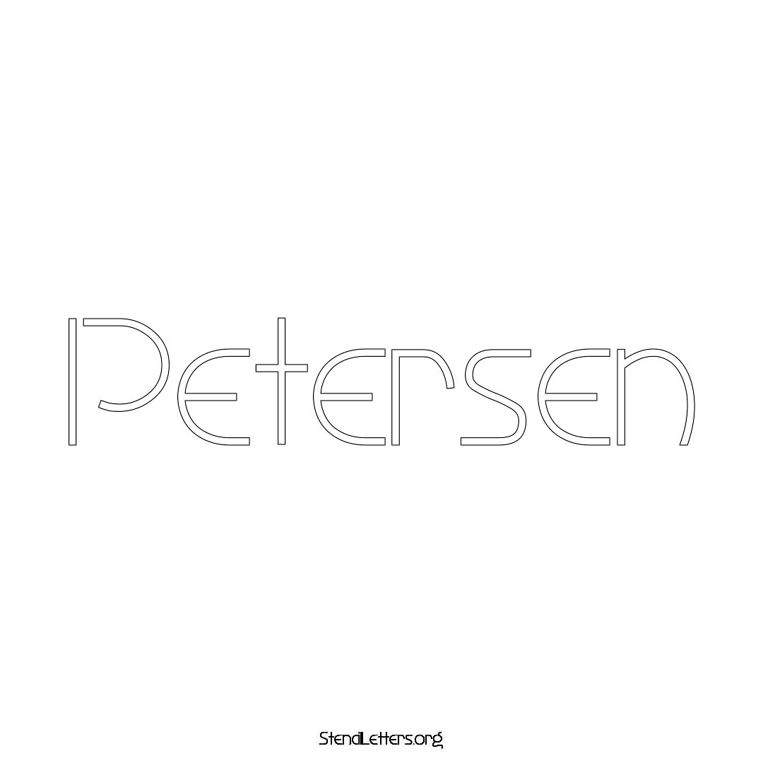 Petersen name stencil in Simple Elegant Lettering