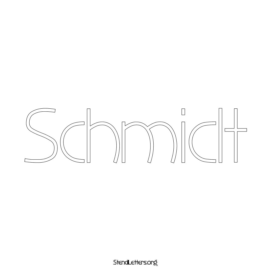 Schmidt name stencil in Simple Elegant Lettering